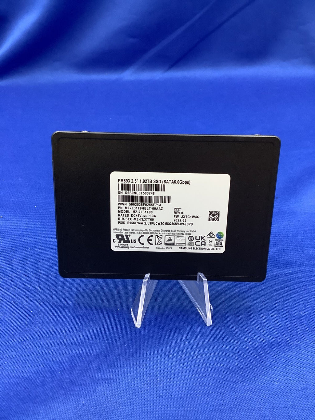 MZ-7L31T90 Samsung PM893 1.92TB SATA 6Gb/s 2.5'' Enterprise SSD