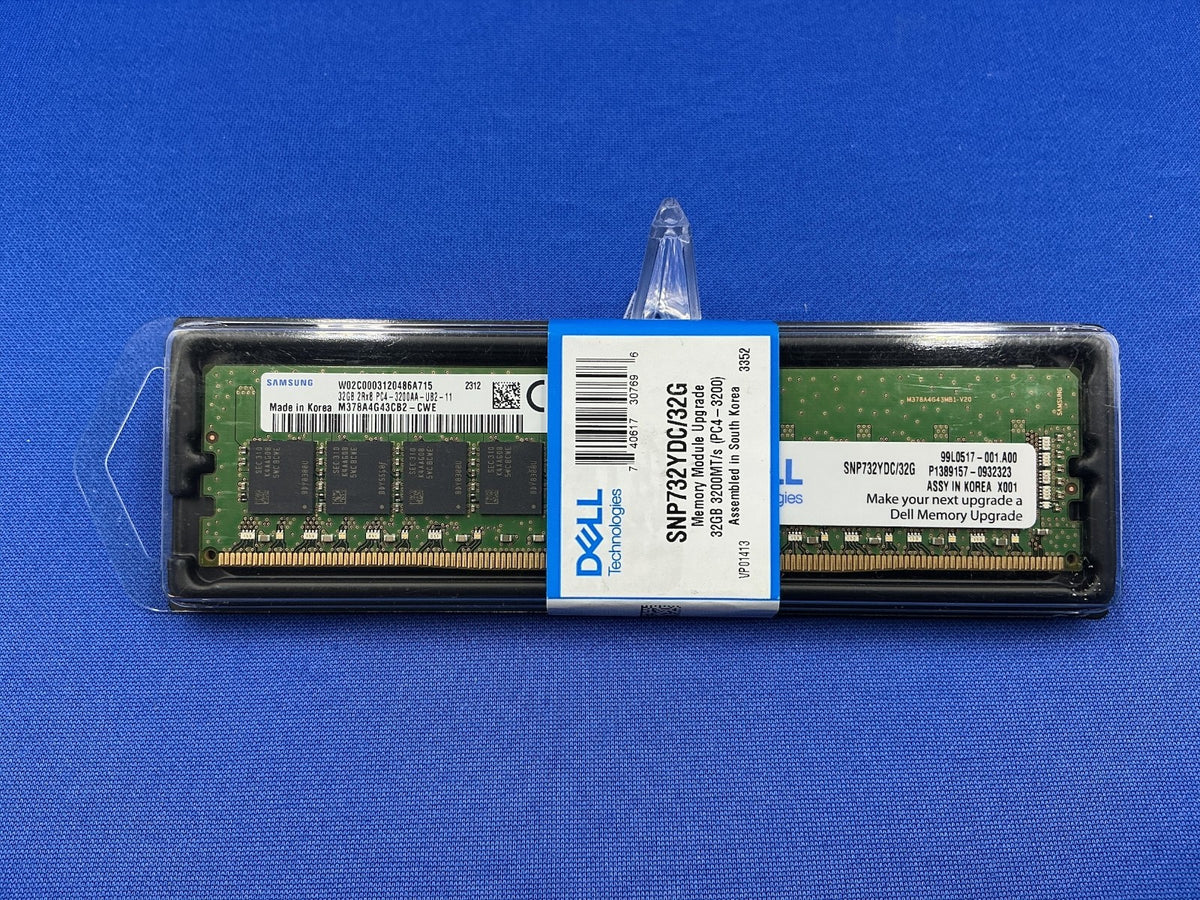 SNP732YDC/32G DELL 32GB (1X32GB) 2RX8 PC4-3200AA Unbuffered DIMM MEMORY