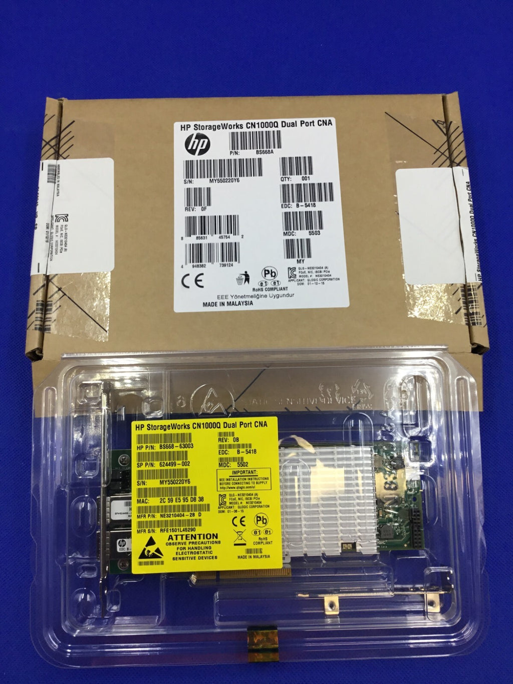 QLE8242-HP HP CN1000Q BS668A 10GB Dual Port CNA NETWORK ADAPTER