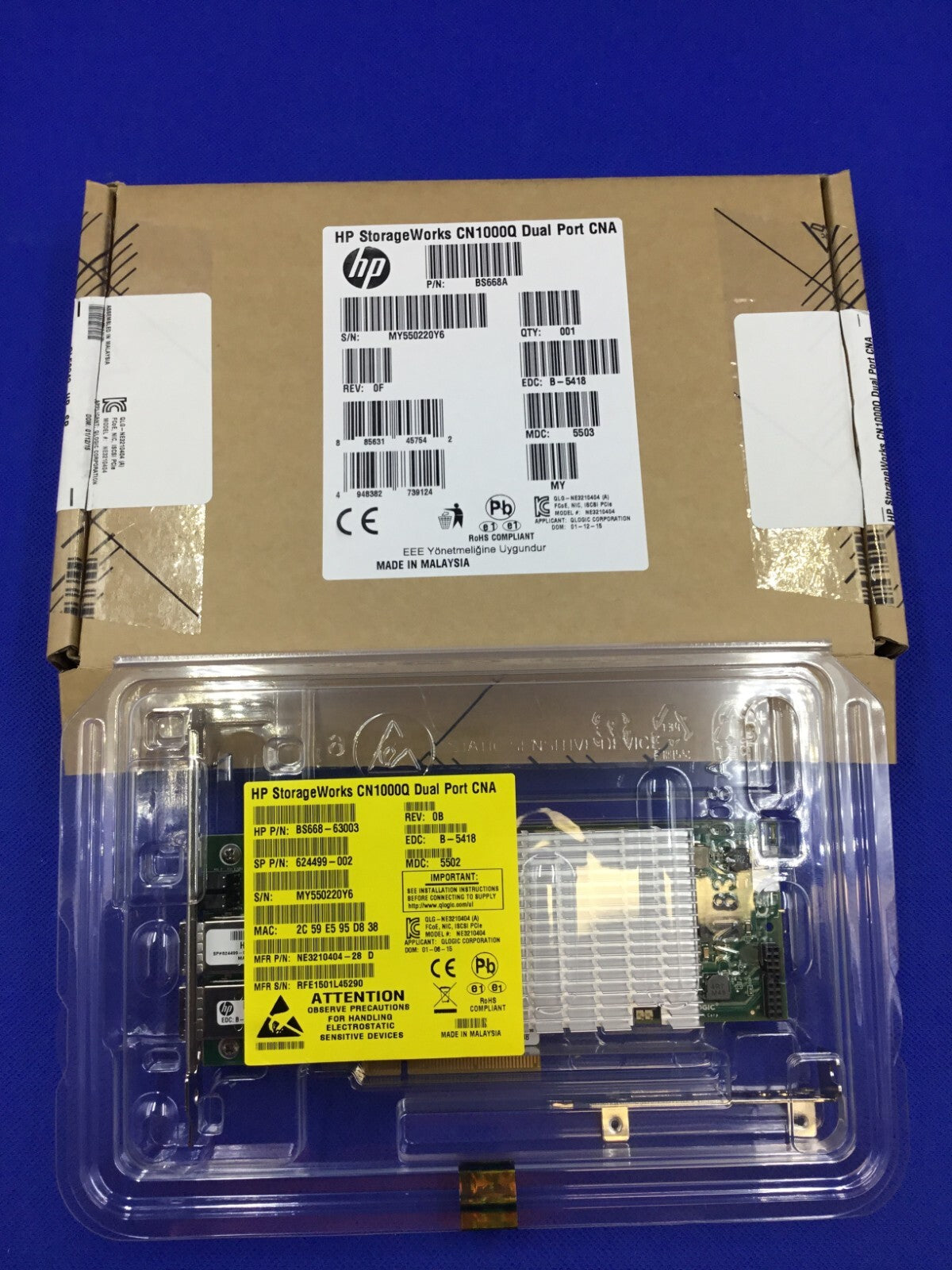 QLE8242-HP HP CN1000Q BS668A 10GB Dual Port CNA NETWORK ADAPTER