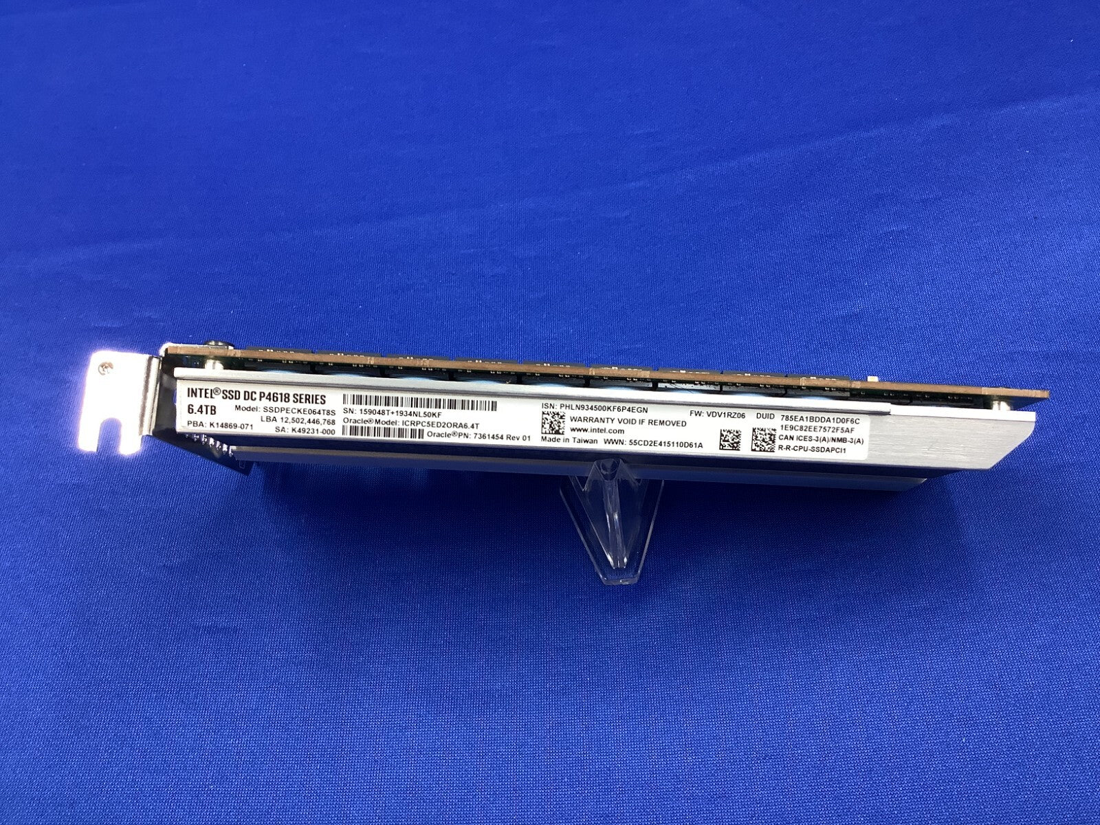 7361454 Sun Oracle Intel SSDPECKE064T8S P4618 6.4TB HHHL PCIe NVMe TLC SSD