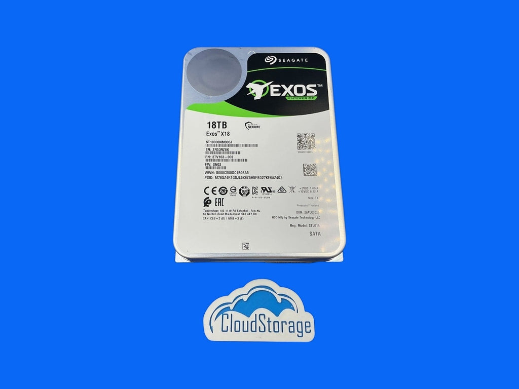 ST18000NM000J Seagate Exos X18 18TB 7.2K RPM SATA 6Gb/s 3.5" 512e/4Kn HDD