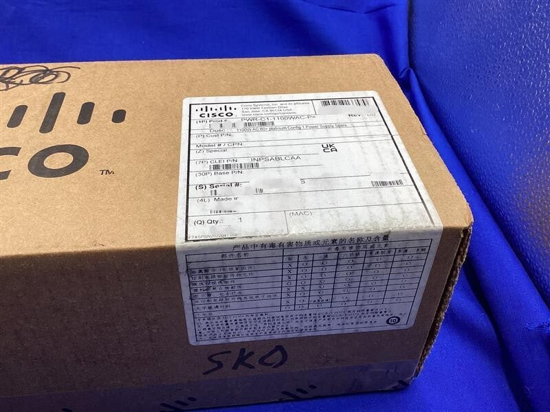 CISCO PWR-C1-1100WAC-P 1100 Watt Ac Power Supply For Catalyst 3850 New Sealed
