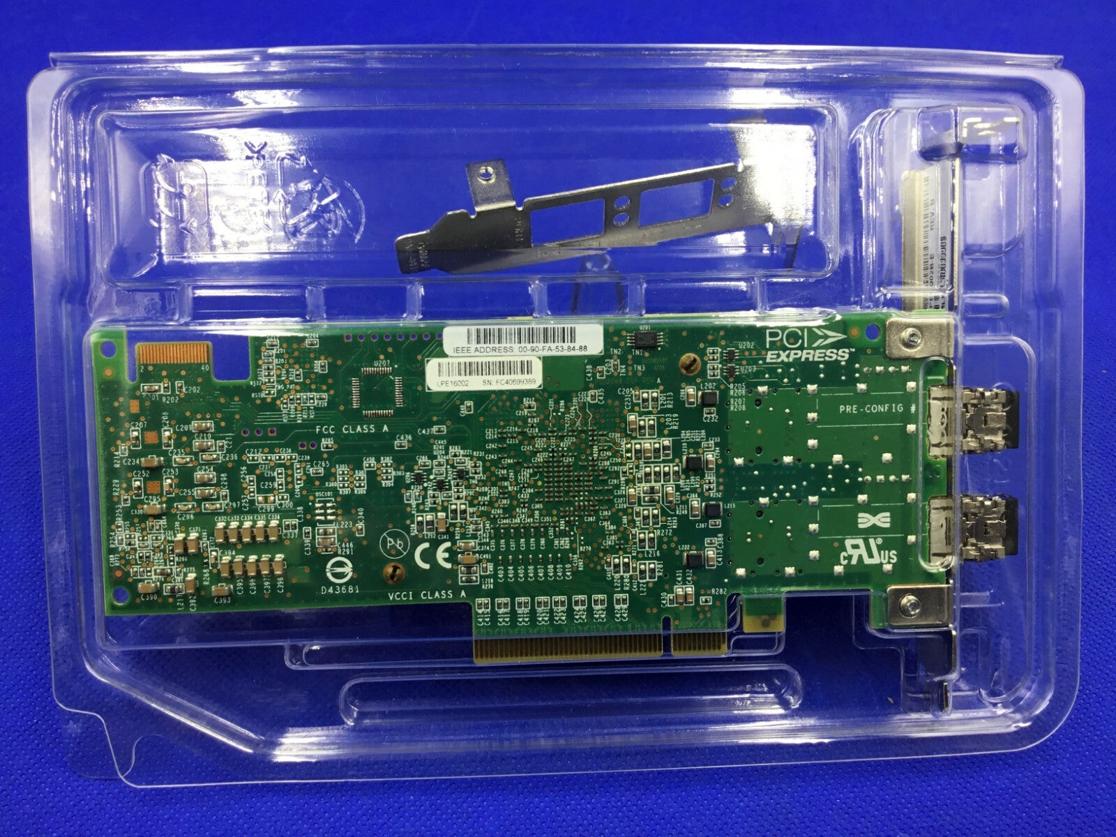 LPE16002B-E EMULEX  16GB FIBRE CHANNEL 2P PCI-E  ADAPTER WITH SFPs