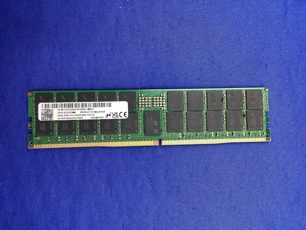 MTC40F2046S1RC56BG1 MICRON 64GB (1X64GB) 2RX4 PC5-5600B RDIMM MEMORY