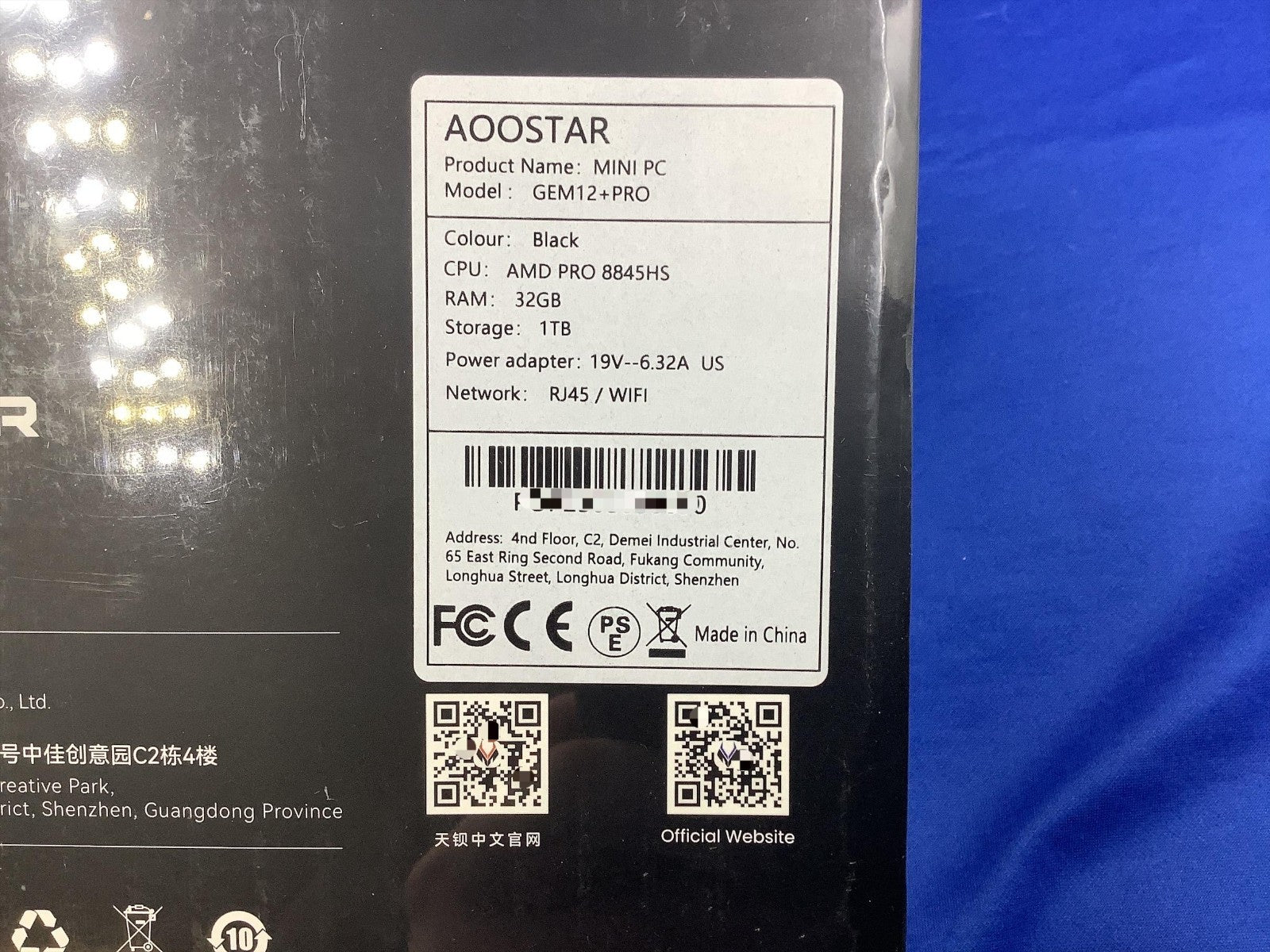 AOOSTAR GEM12+ Pro MAX GEM128 Mini PC AMD R7 8845HS 32GB RAM ,1TB Storage