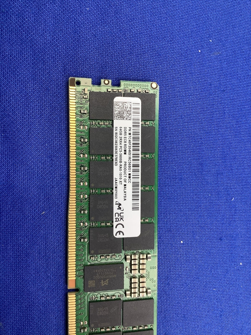 MTC40F2046S1RC56BG1 MICRON 64GB (1X64GB) 2RX4 PC5-5600B RDIMM MEMORY