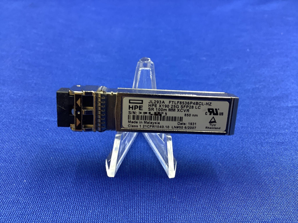 HPE JL293A HPE X190 25G SFP28 LC SR 100M MMF TRANSCEIVER JL293-61001
