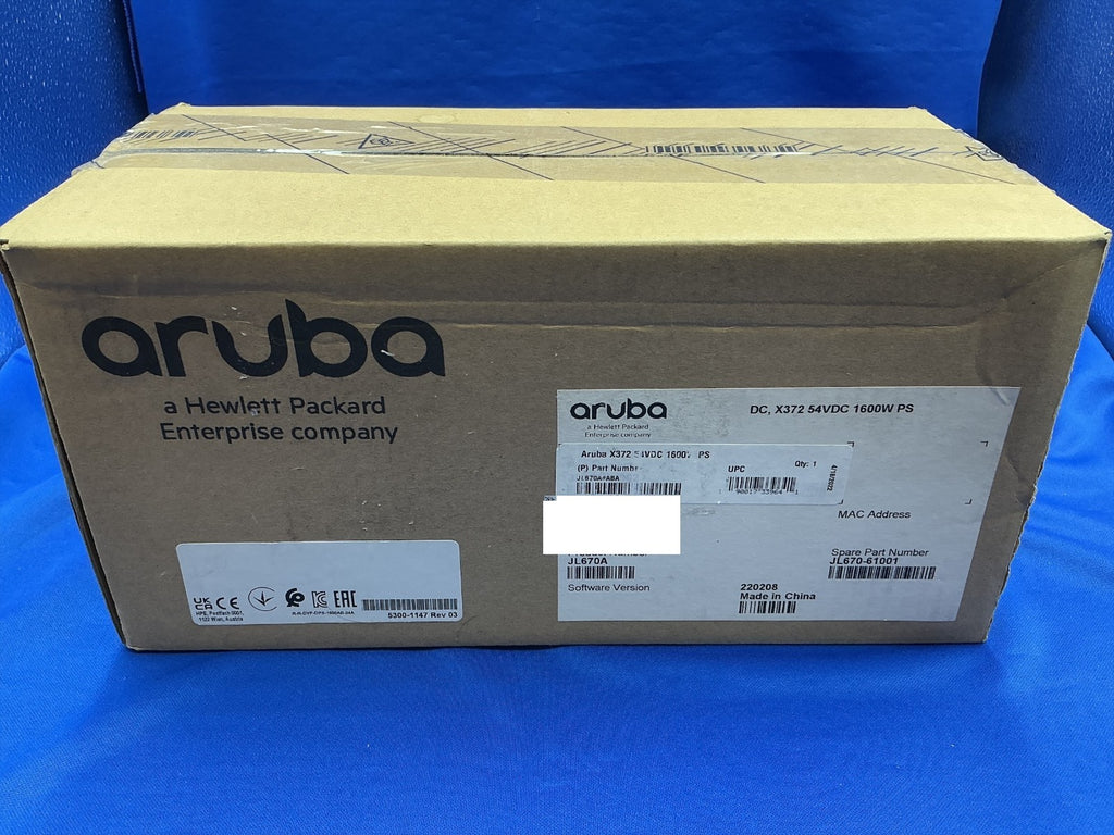JL670A HPE ARUBA NETWORKING X372 54VDC 1600W 110-240VAC POWER SUPPLY
