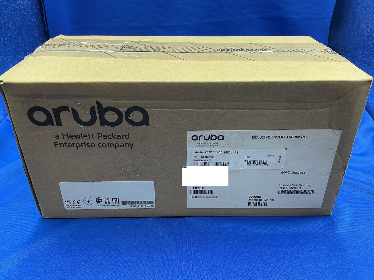 JL670A HPE ARUBA NETWORKING X372 54VDC 1600W 110-240VAC POWER SUPPLY