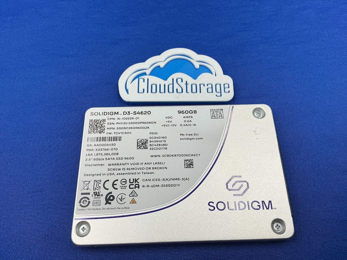 SSDSC2KG960GZK Intel Solidigm D3-S4620 Series 960GB SATA 6Gb/s 2.5'' SSD