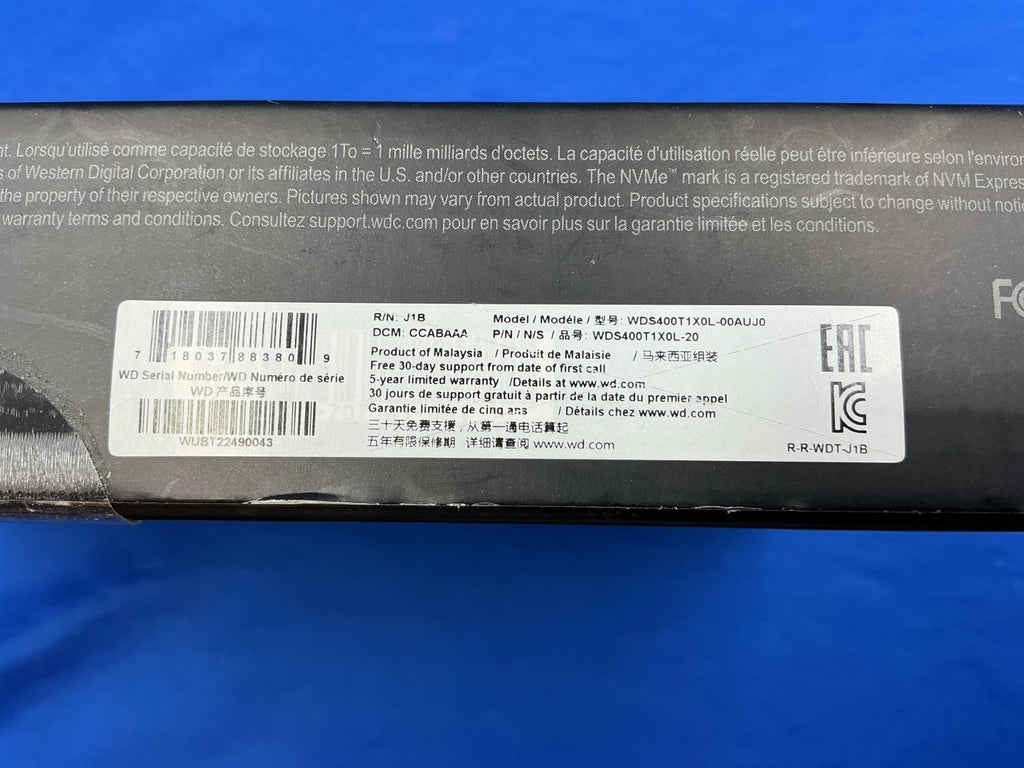 WDS400T1X0L WD BLACK AN1500 NVMe AIC 4TB PCI-Express 3.0 x8 Internal SSD