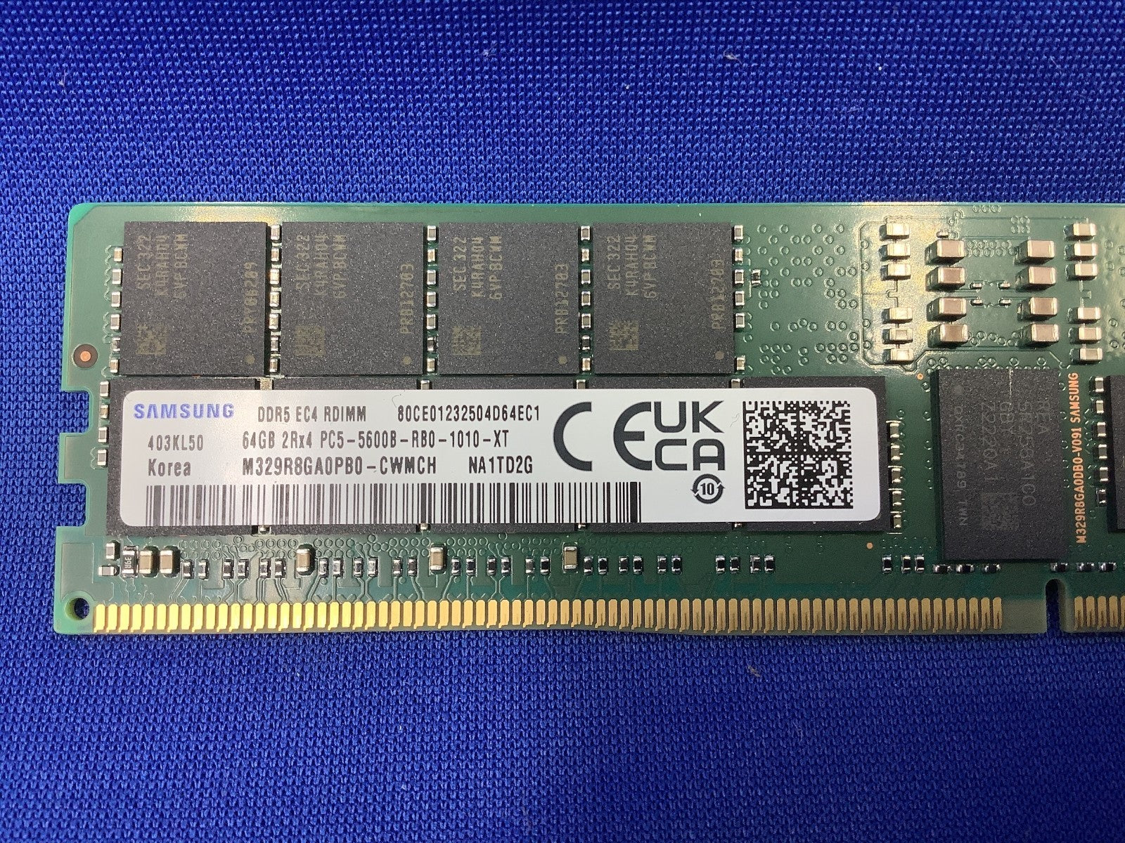 M329R8GA0PB0-CWM  SAMSUNG 64GB (1X64GB) 2RX4 PC5-5600B RDIMM MEMORY