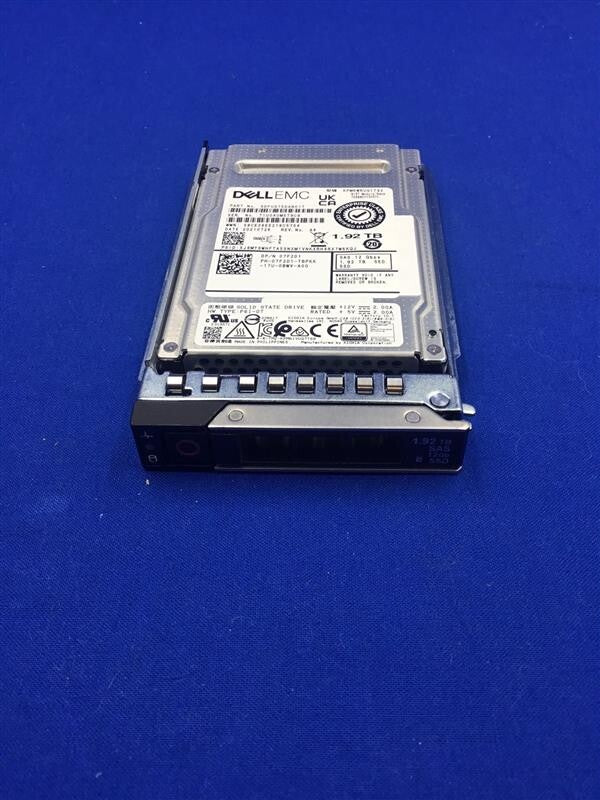 07F2D1 Dell 1.92TB 2.5" SAS 12Gb RI Hot-Plug SSD KPM6WRUG1T92 7F2D1
