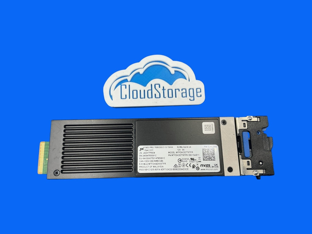 Micron 7450 PRO 7.68TB E1.S EDSFF NVMe Gen4 x4 TLC Opal SED SSD MTFDKCE7T6TFR