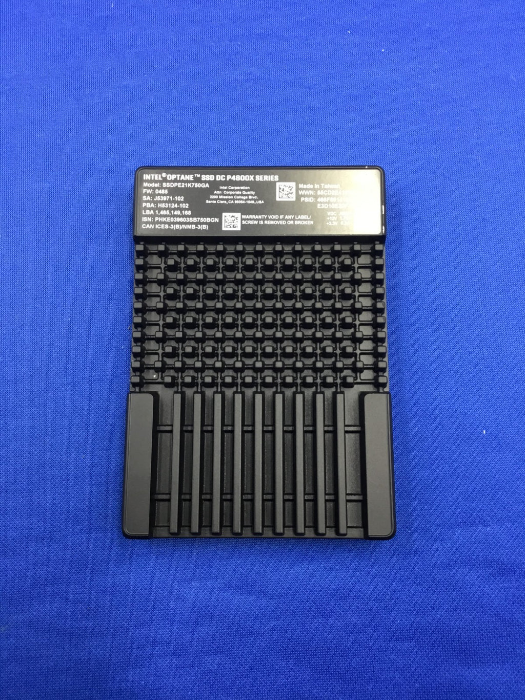 Intel Optane P4800X Series 750GB NVME U.2 PCIe 3.0 2.5'' SSD SSDPE21K750GA