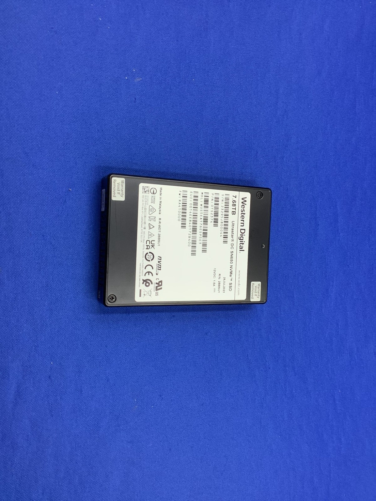 WUS5EA176ESP5E3  WD Ultrastar DC SN650 7.68TB PCIe Gen4, NVMe  U.3 15mm SE SSD