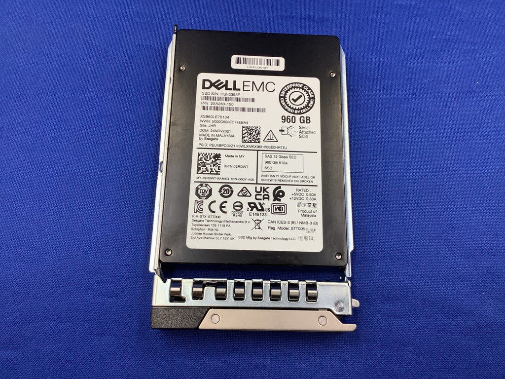 2RDWT DELL EMC 960GB SED SAS-12Gbps Mixed Use  2.5in SSD 02RDWT  XS960LE70134