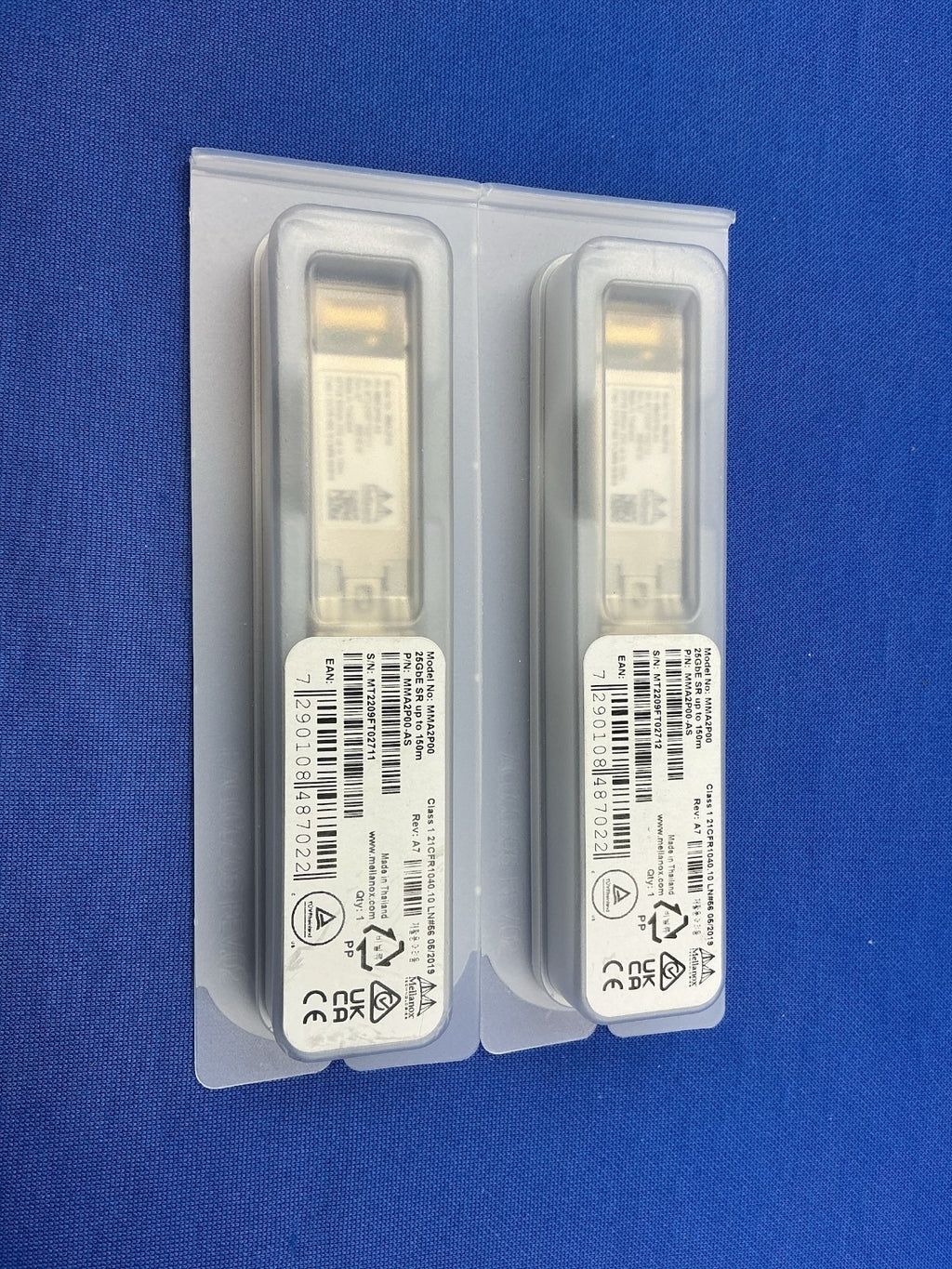 MMA2P00-AS Mellanox 25GbE SFP28 LC-LC 850nm SR up to 100m Optical Transceiver