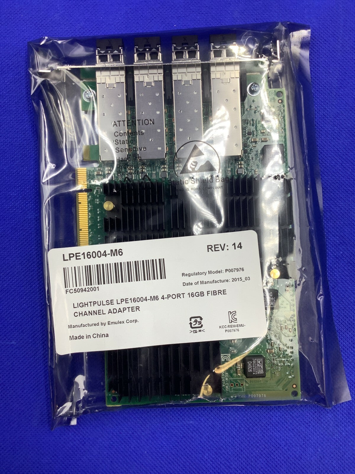 LPE16004-M6 Emulex 16G FC quad-port FC Host Bus adapter