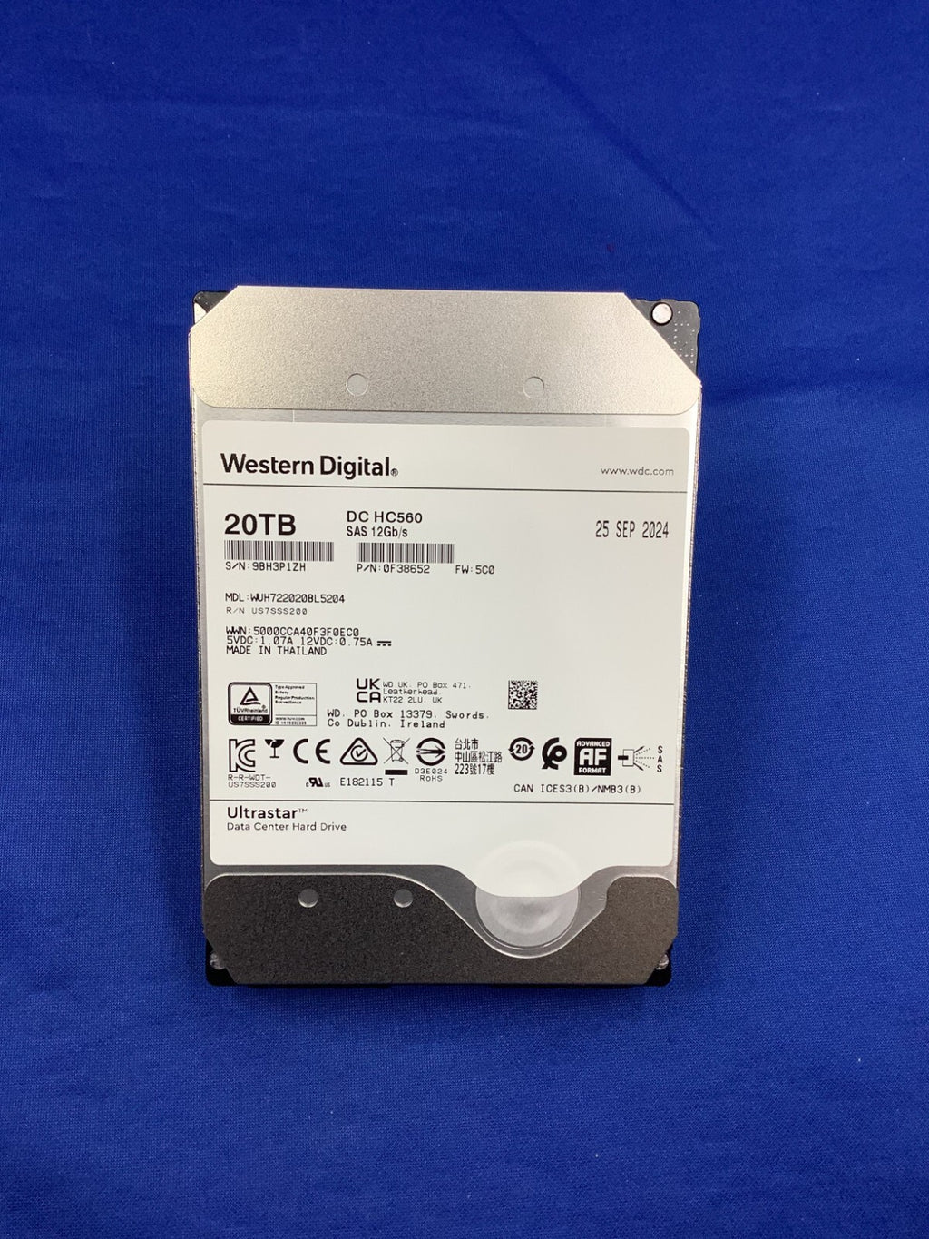 WUH722020BL5204 WD Ultrastar DC HC560 20TB 7200RPM SAS 12Gb/s 512e 3.5" HDD