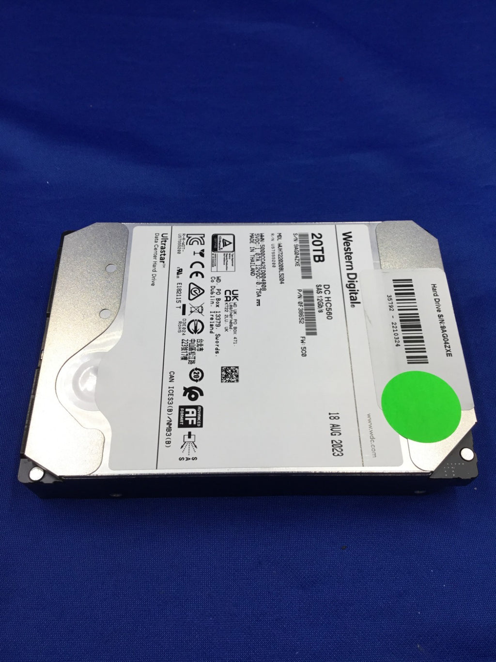 WD Ultrastar DC HC560 20TB 7200RPM SAS 12Gb/s 512e 3.5" HDD WUH722020BL5204