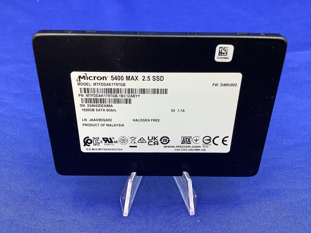 MTFDDAK1T9TGB Micron 5400 MAX 1.92TB 2.5" 6Gb/s SATA SSD MTFDDAK1T9TGB-1BC1ZABYY