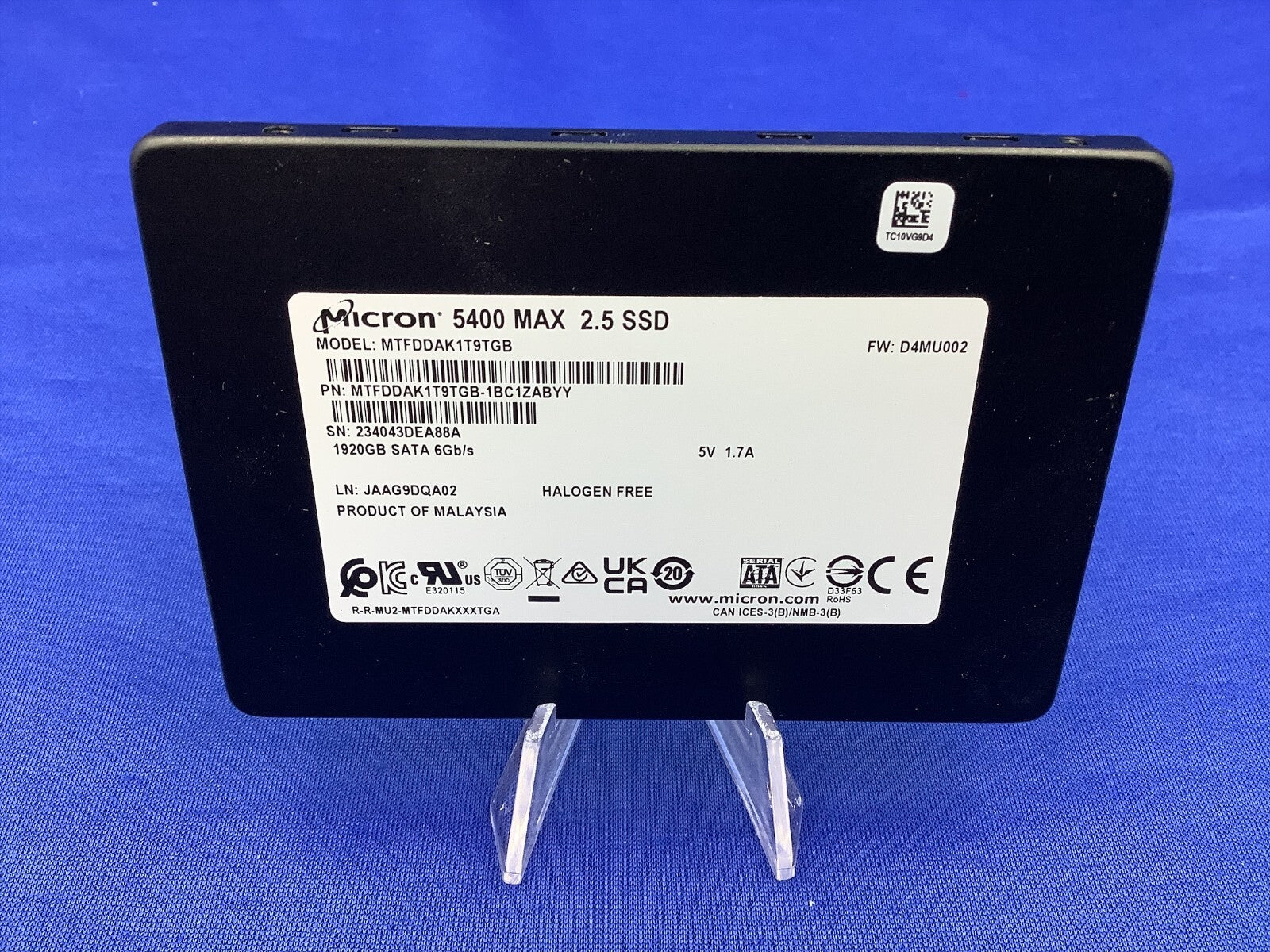 MTFDDAK1T9TGB Micron 5400 MAX 1.92TB 2.5" 6Gb/s SATA SSD MTFDDAK1T9TGB-1BC1ZABYY