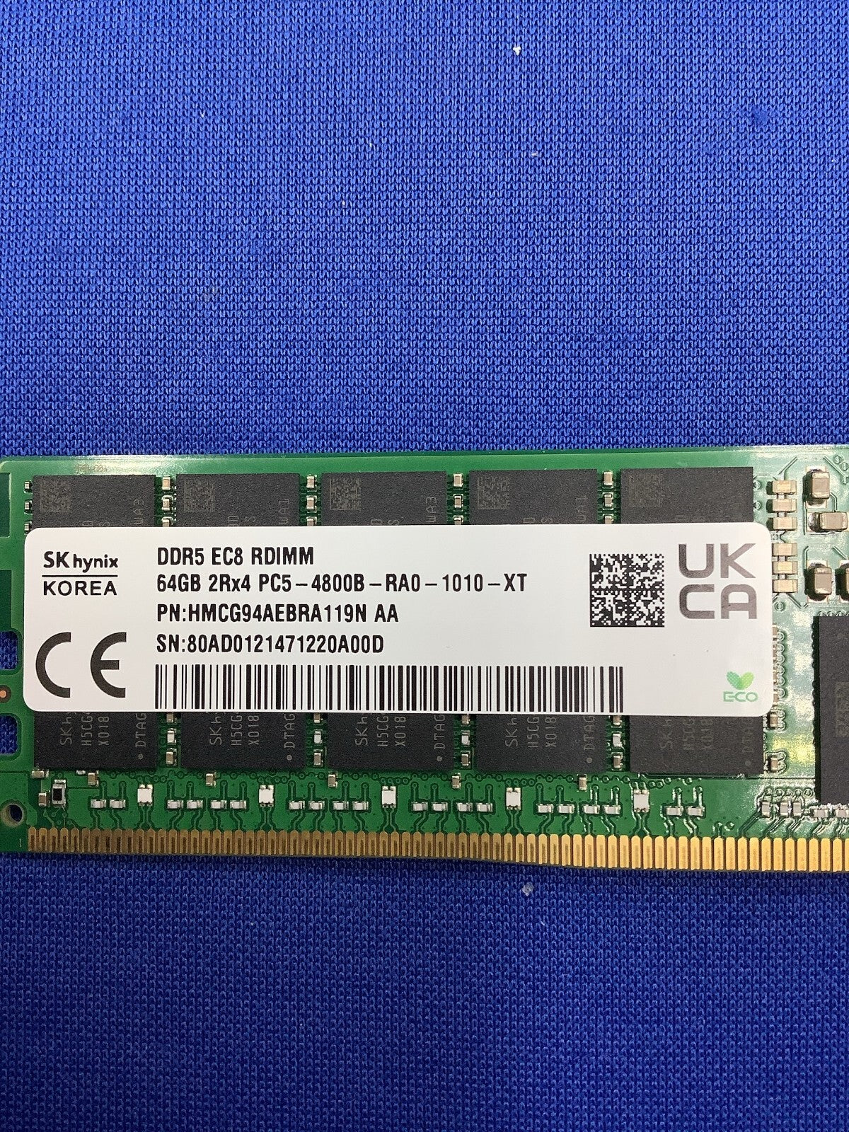 HMCG94AEBRA119N HYNIX 64G (1X64GB) 2RX4 PC5-4800B RDIMM MEMORY