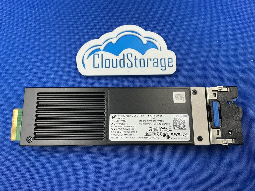 Micron 7450 PRO 7.68TB E1.S EDSFF NVMe Gen4 x4 TLC Opal SED SSD MTFDKCE7T6TFR