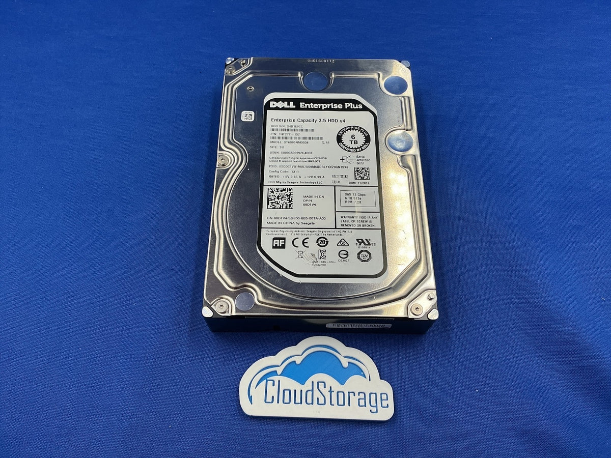 08D1V4 DELL 6TB 7.2K 12G 3.5IN SAS HDD 8D1V4 ST6000NM0034