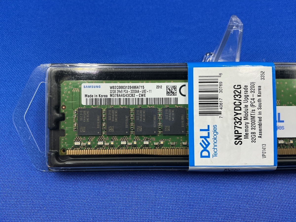 SNP732YDC/32G DELL 32GB (1X32GB) 2RX8 PC4-3200AA Unbuffered DIMM MEMORY