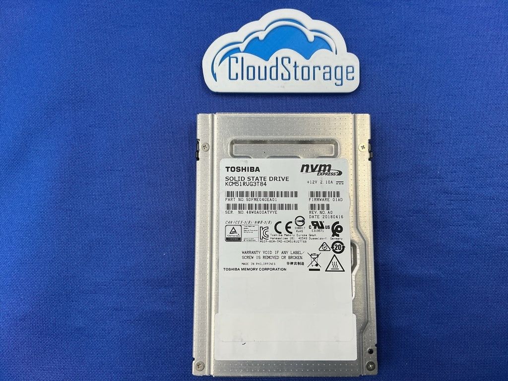 KCM51RUG3T84 Toshiba Kioxia 3.84TB TLC 3.0 x4 NVMe Read Intensive U.2 2.5'' SSD