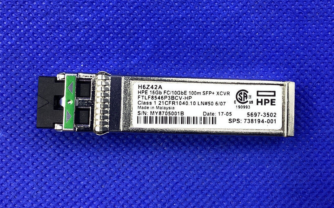 H6Z42A HP 16GB FC 10GBE 100M SFP+ XCVR 738194-001 H6Z42-63001 FTLF8546P3BCV-HP