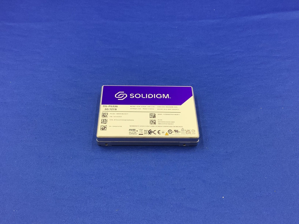 SBFPF2BV307T001 Solidigm D5-P5336 Series (30.72TB, 2.5in PCIe 4.0 x4, 3D5, QLC)