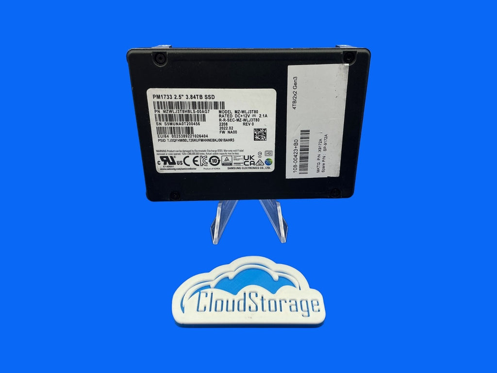 X9172A NETAPP/Samsung PM1733 3.84TB PCIe NVME Gen4 U.2 2.5in SSD MZ-WLJ3T80