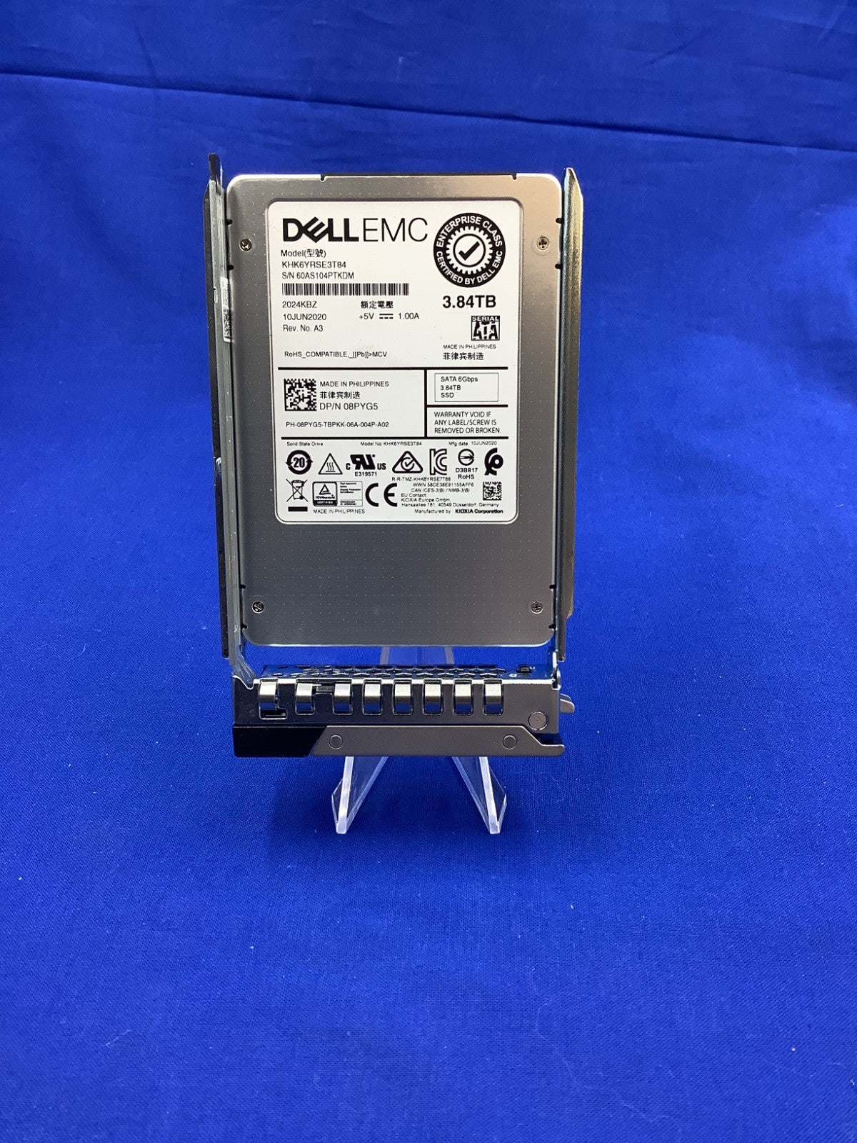 8PYG5 Dell 3.84TB SATA 6Gbps Read Intensive 2.5'' SSD 08PYG5 KHK6YRSE3T84