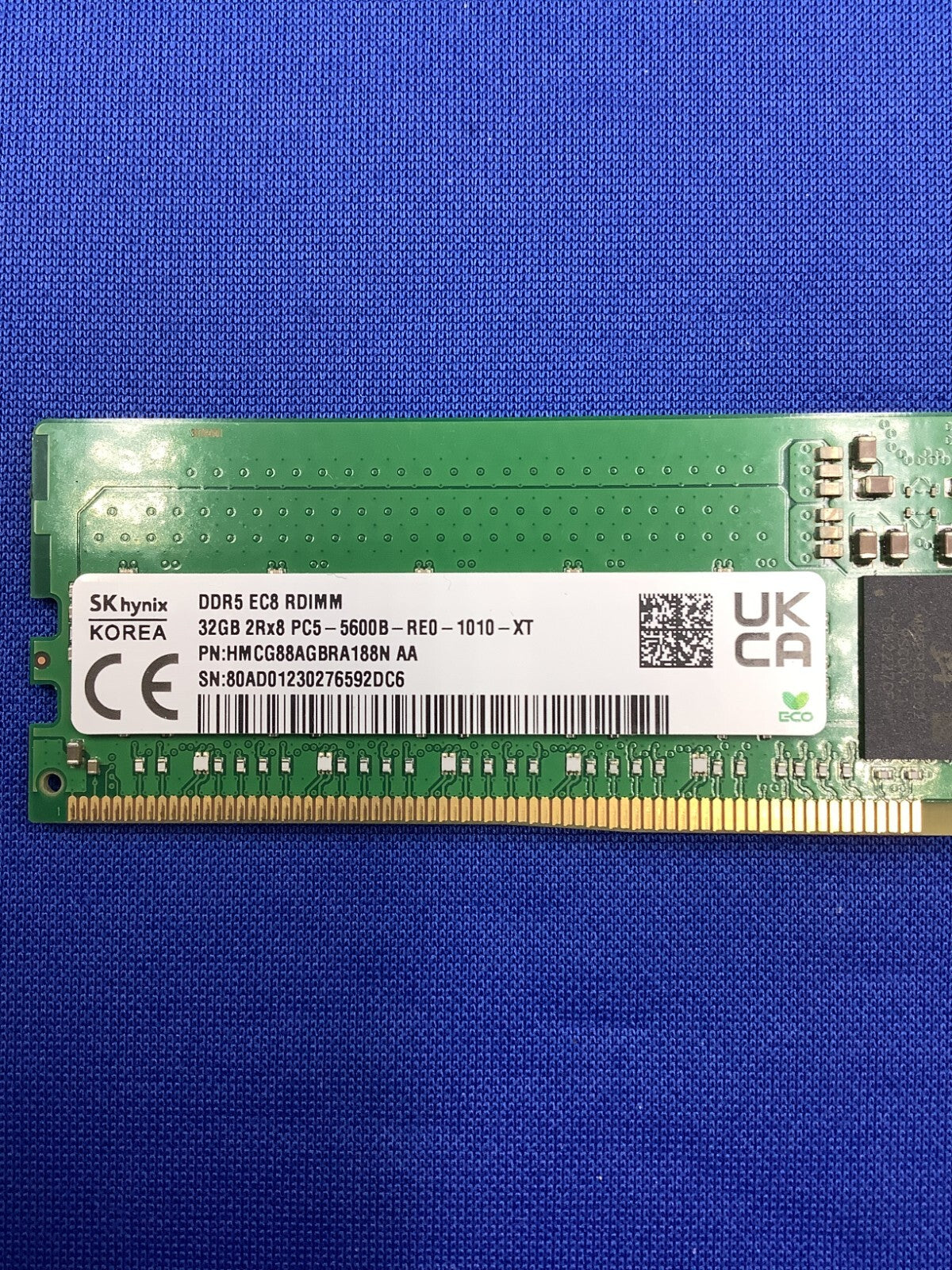 HMCG88AGBRA190N HYNIX 32GB (1X32GB) 2Rx8 PC5-5600B ECC RDIMM MEMORY