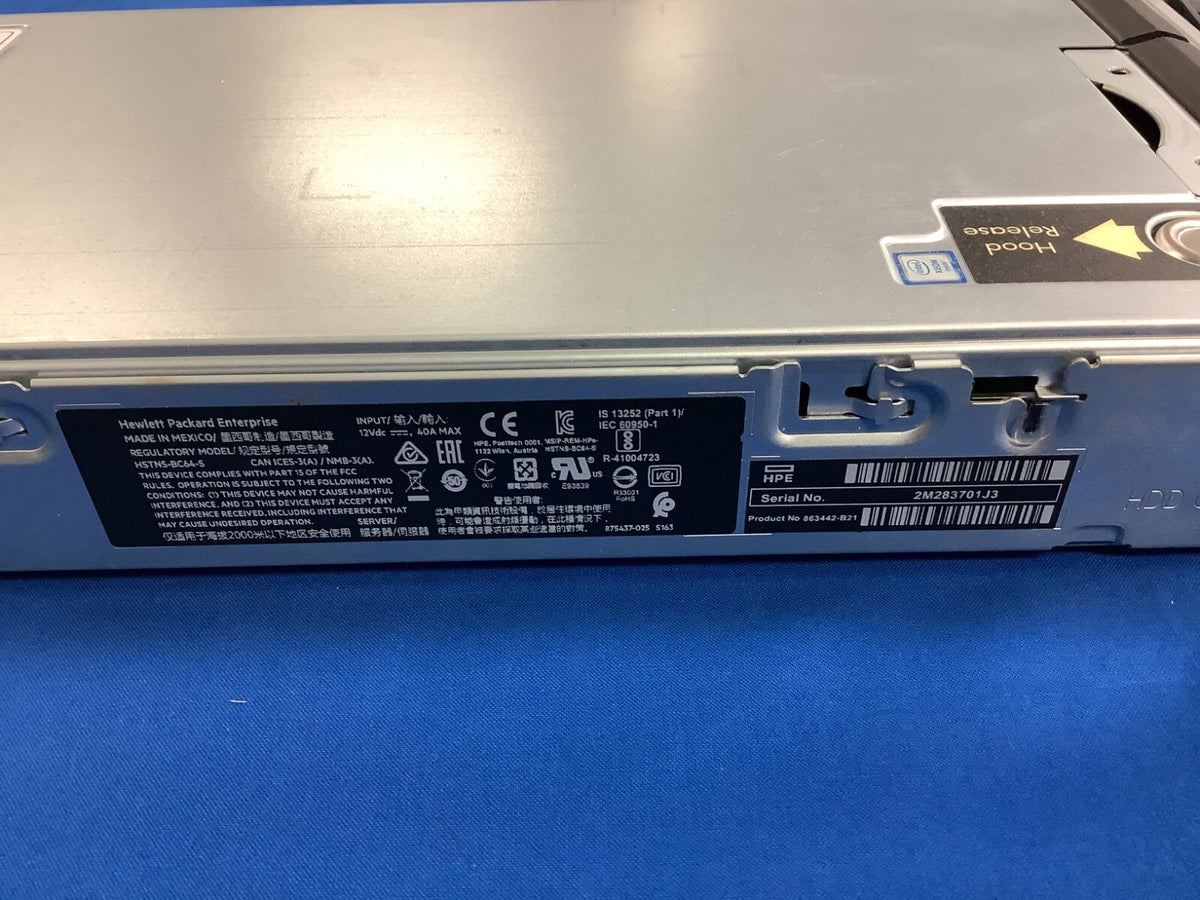 HPE ProLiant BL460c Gen10 10Gb/20Gb FLB 875625-001 CTO Blade Server - 863442-B21
