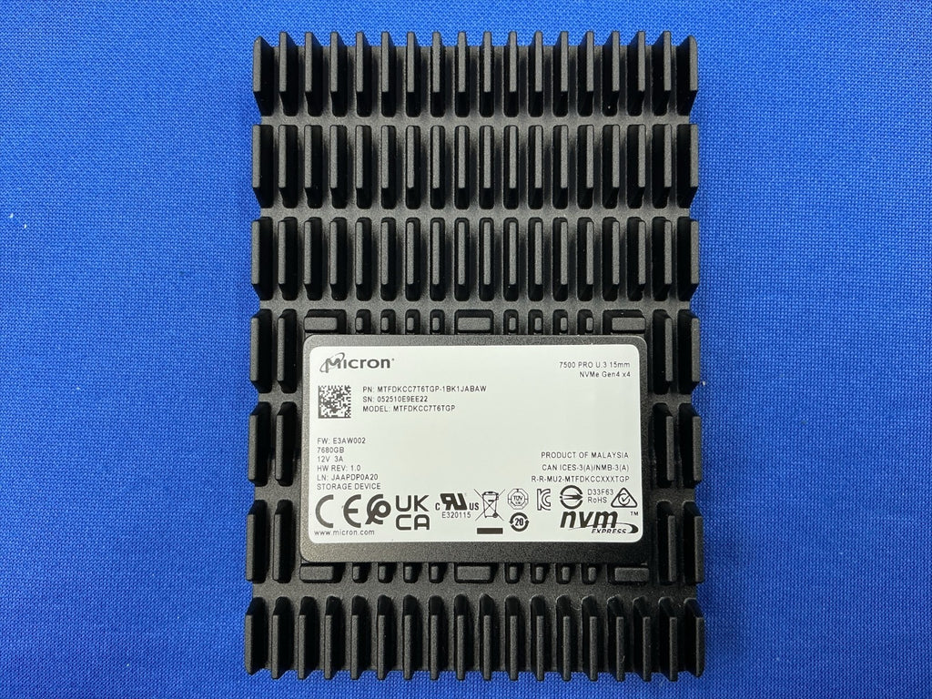 Micron 7500 PRO 7.68TB NVMe PCIe 4.0 U.3 15mm SSD MTFDKCC7T6TGP