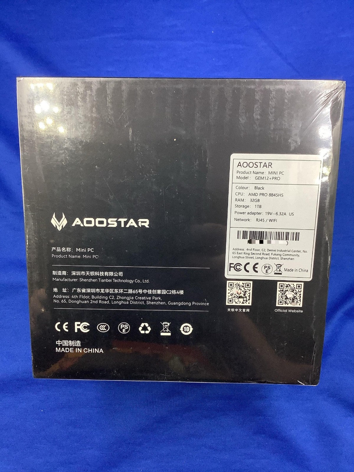 AOOSTAR GEM12+ Pro MAX GEM128 Mini PC AMD R7 8845HS 32GB RAM ,1TB Storage