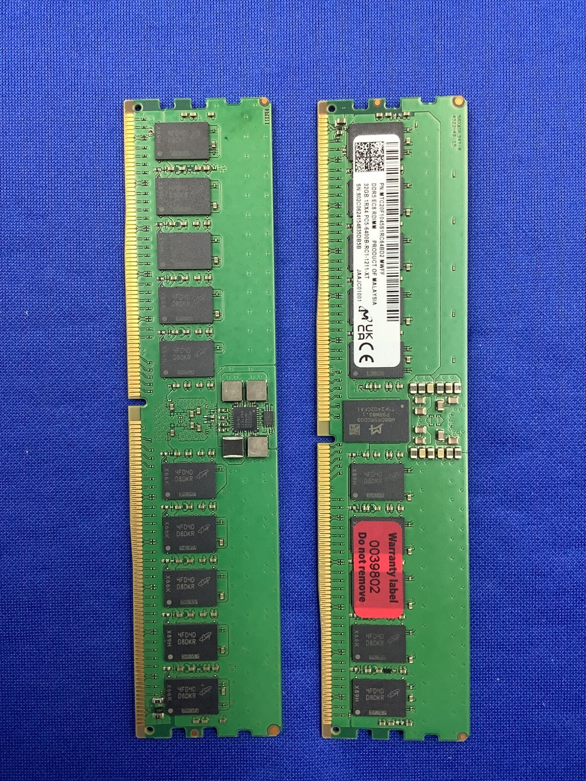 MTC20F1045S1RC64BD2  MICRON 32GB (1x32GB) 1Rx4 PC5-6400B RDIMM MEMORY