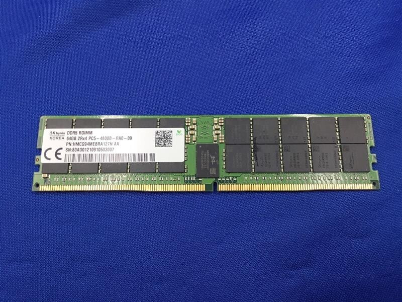 HMCG94MEBRA127N SK HYNIX 64GB 2RX4 PC5-4800B DDR5 RDIMM SERVER MEMORY