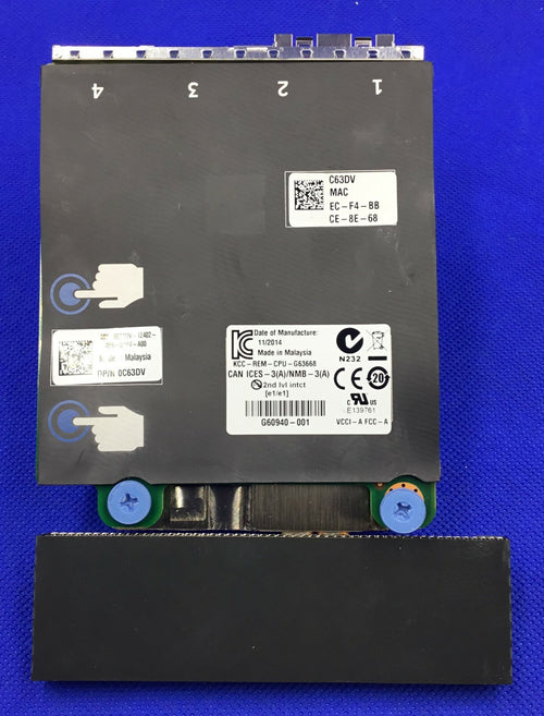 C63DV Dell X520-DA2 2x10Gb DA/SFP+ I350-T2 2x1GB Quad Port Network Daughter Card
