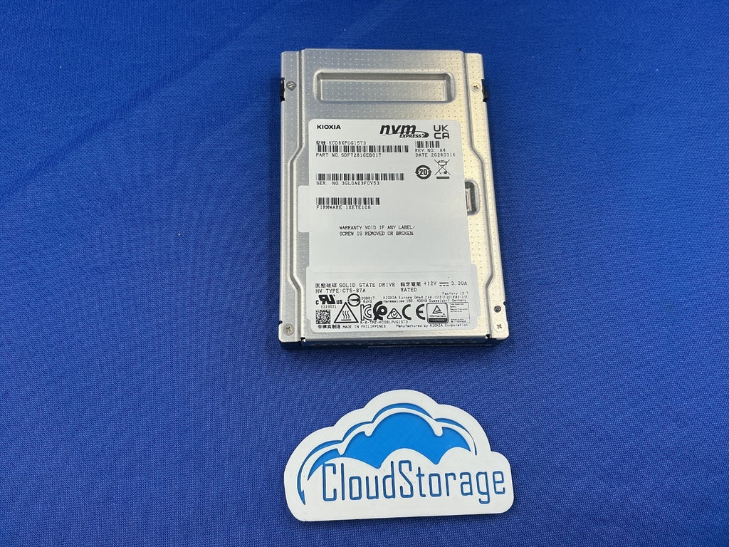 KIOXIA CD8P-R Series 15.36TB PCIe5.0 x4 NVMe 2.5'' Internal SSD KCD8XPUG15T3