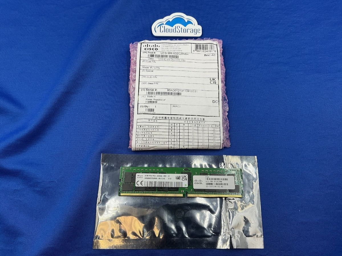 UCS-MR-X32G2RW CISCO 32GB (1X32GB) 2RX4 PC4-3200AA MEMORY HMA84GR7DJR4N-XN