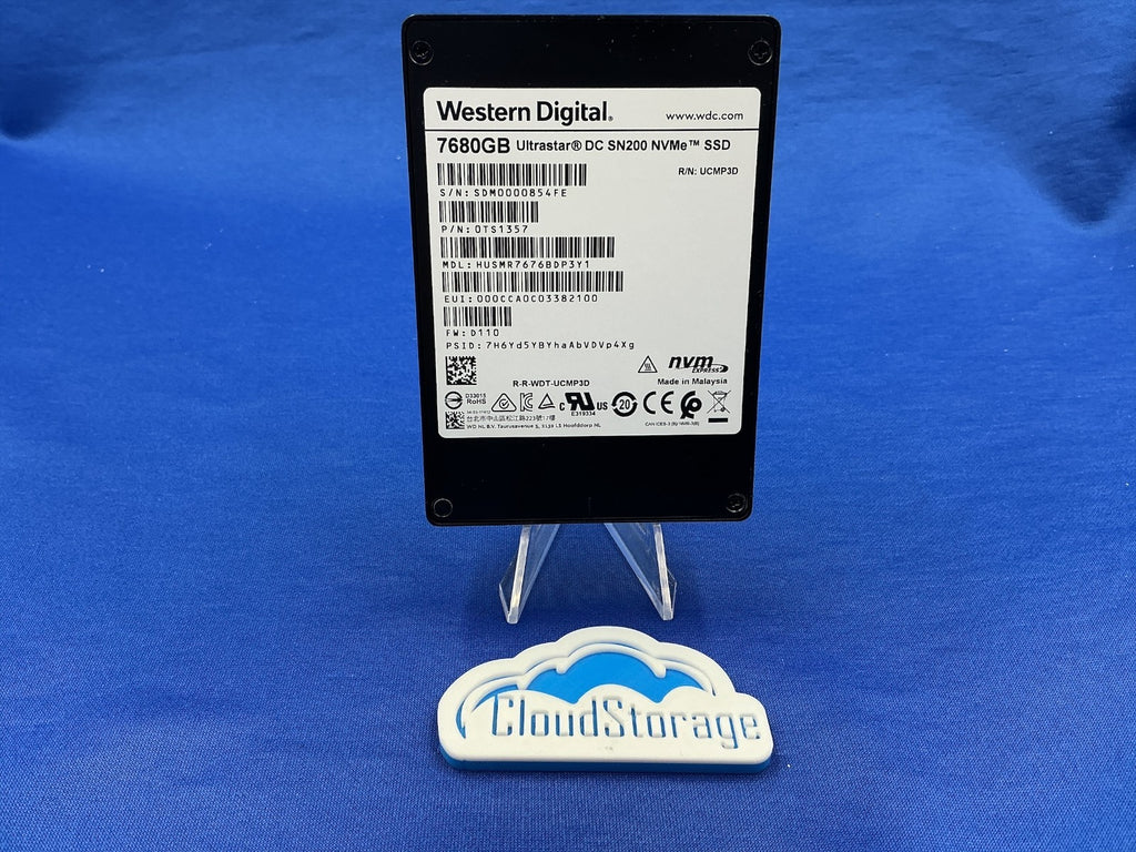 WD Ultrastar DC SN200 HUSMR7676BDP3Y1 7.68TB U.2 NVMe PCIe 3.0 SSD 0TS1357