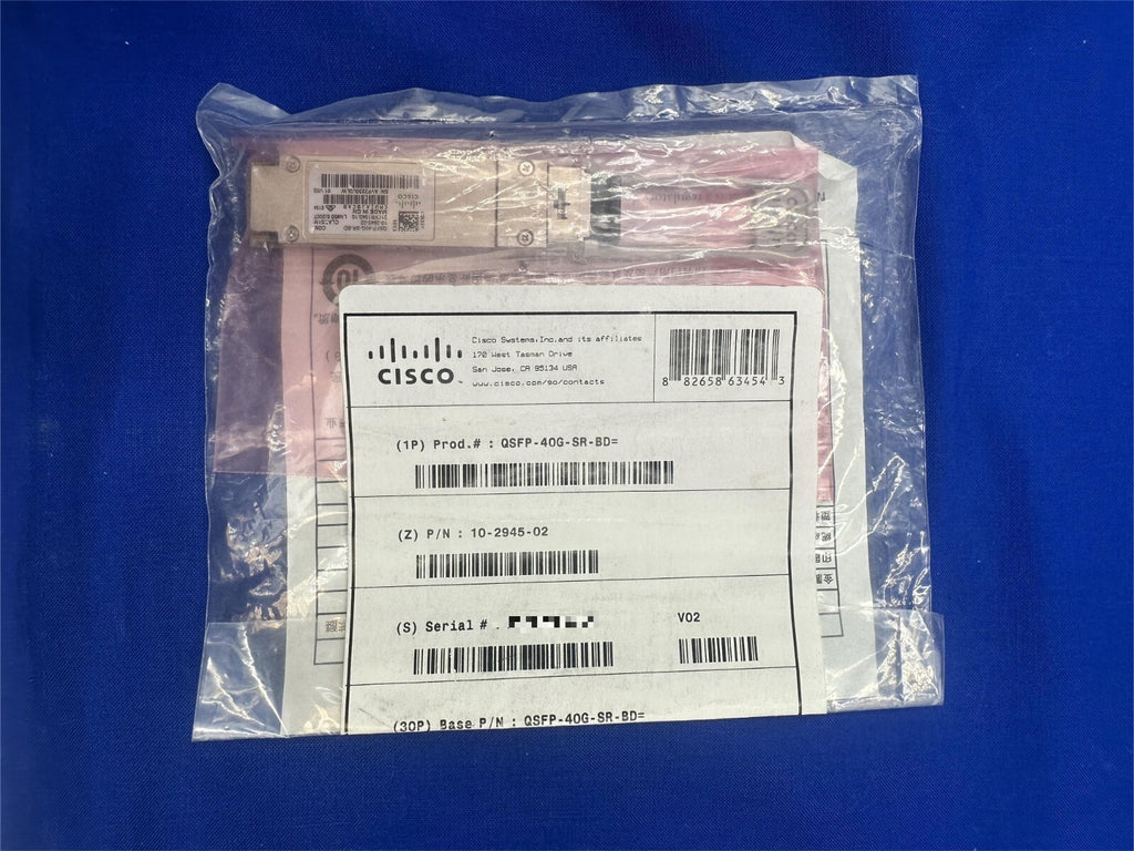 Genuine NOB Cisco QSFP-40G-SR-BD= 40GBASE-SR-BiDi duplex MMF Module 10-2945-02