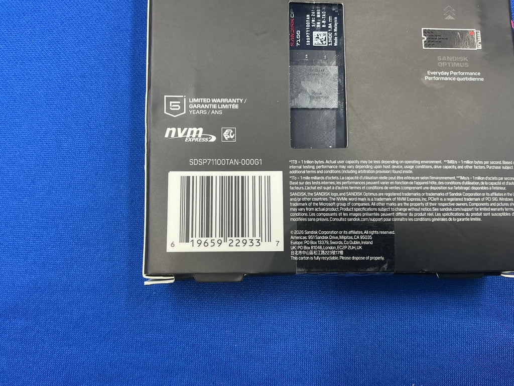 SDSP51100TAN SanDisk Optimus GX 5100 1TB M.2 2280 NVMe PCIe 4.0x4 Internal SSD