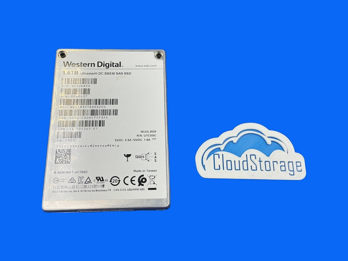 WD Ultrastar DC SS530 1.6TB SAS 12Gb/s Write Intensive SSD 10DWPD WUSTM3216ASS20